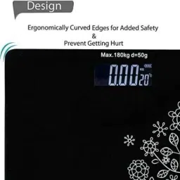 TCHF Thick Tempered Glass With LCD Display Digital Weighing Scale (Black) Weighing Scale image 2