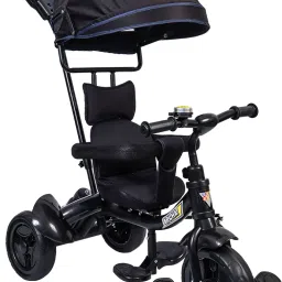 Alpha Secure Baby Tricycle with Sun Canopy, Water Bottle, Parent-Push Handle|Kids Tricycle-image-61