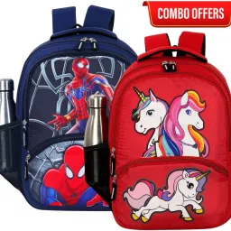 Spiderman Unicorn Kids Backpack Combo School Travel Daily Use Bag Waterproof School Bag-image-50