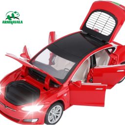 1/32 Tesla for Model S P100D Die-Cast Model Toy Car Sound Light Pull Back toy-image-87