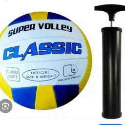 CLASSIC VOLLEYBALL 18 PANNEL SOFT PVC OFFICIAL WITH AIRPUMP SIZE-4 Volleyball - Size: 4-11