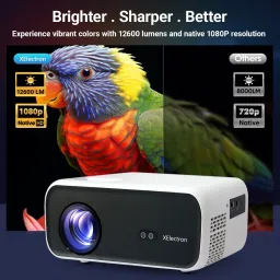 XElectron C9 Miracast Airplay LED Projector (12600 lm / 1 Speaker / Wireless / Remote Controller) Large Screen Projector image 4