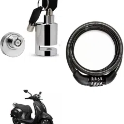 Helmet Protection Bike Helmet Lock with Bike Disc Brake Lock with Keys for Bajaj Chetak Combo-picture-27