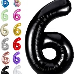 Solid PB-S653-BLACK-32 INCH-NUM-6 Letter Balloon-image-66