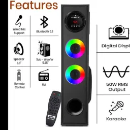 Yoment J8 Home theater System 100 W Bluetooth Tower Speaker image 2
