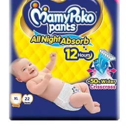 All Night Absorb Standard Baby Diaper Pants Extra Large Size - XL-12
