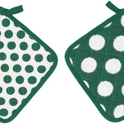 50454183(Pot Holder - Pack of 2 (Green White) NA Trivet-33
