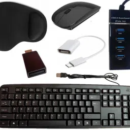 ANJO USB Keyboard-Wireless Mouse-Wrist Support Pad-3.0Hub-Cleaner-OTG Micro&C Combo Set-10