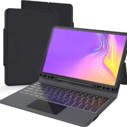 microware Sam-sung Galaxy Tab S7 FE S7 Plus S8 12.4 inch Keyboard Case with Touchpad Wireless Handheld Tablet Keyboard Compatible with Desktop, Laptop, Mac Easy to Use,Plug and Play,Quick, Comfy Durable body-20