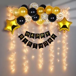 Happy Birthday Decoration Black Gold Birthday Decoration-image-52