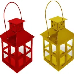 Festive Celebration Hanging cum Standing Mini Lantern Red, Yellow Iron Hanging Lantern-image-13