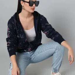 Women Floral Print Casual Jacket-12