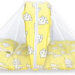mom & son Cotton Infants Toddler Animal Printed Foldable Mosquito net with Pillow for 0-6 Months Mosquito Net image 2