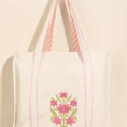 Women White, Pink Tote-image-26