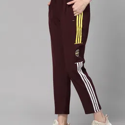 uzarus Women Striped Maroon Track Pants-picture-9