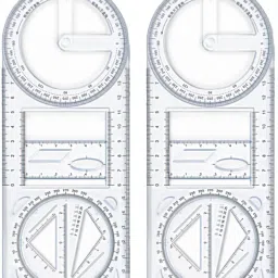 2pcs Math Geometric Ruler Mathematics Drawing Template for Woodworking Ruler-27