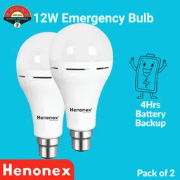 henonex 12W LED Rechargeable Bulb with Emergency Backup – Pack of 2 2 hrs Bulb Emergency Light-picture-19