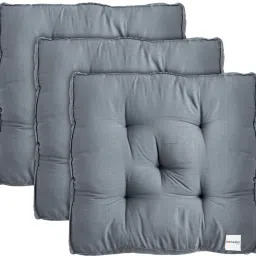 by Kuber Industries Microfibre Solid Chair Pad Pack of 3-image-1