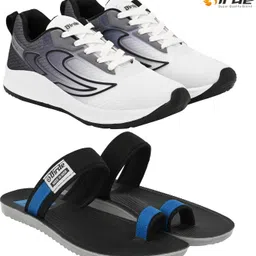 birde Stylish Combo Pack of 2 Lightweight Walking, Running Shoes With Sandals Squash Shoes For Men-picture-33