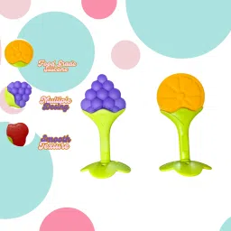 gigglygiraffes Baby Fruit Shape Silicone Teethers for Babies Pack of 2 BPA Free Teether Teether image 4