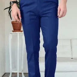 ad & av Men Regular Fit Blue Viscose Rayon Trousers-picture-20