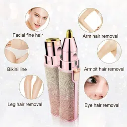 Portable 2 in 1 Eyebrow Trimmer Hair Curler-image-27