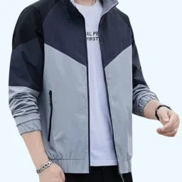 Men Colorblock Casual Jacket-image-98