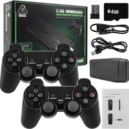Bestie Toys Wireless Console Game Stick Video Game Console Built-in 15000 (Standard Edition) 64 GB with 1 x Game Stick Console 1 x Wireless receiver 2 x Controller 1 x charging-27