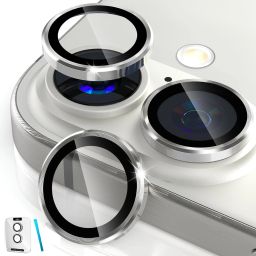 Besmon Back Camera Lens Ring Guard Protector for iPhone 16 / iPhone 16 Plus Back Camera Lens Ring Guard Protector Silver-image-101