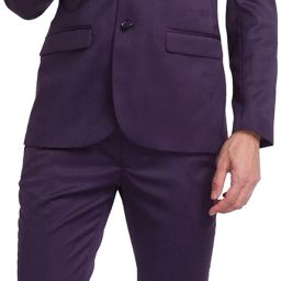 Men 2PC NOTCH BASIC- SUPER SLIM FIT Solid Suit-0