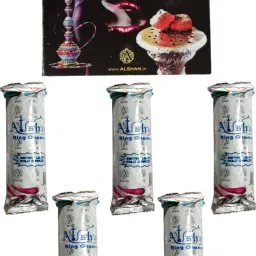 Foil (Pack of 50 Pcs.) + Premium Hookah Magic Coal Pack of 5 (50 Discs) Hookah Charcoals-image-47