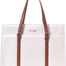 lino perros White Women Tote Color-Blocked Commuter Tote Bag-picture-12
