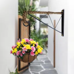 garden deco 10 Inch Rope Bracket for Hanging Baskets and Bird Feeders (Set of 1 Pc) 26.5 Shelf Bracket image 3