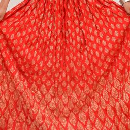 Women Printed Regular Orange Skirt-image-74