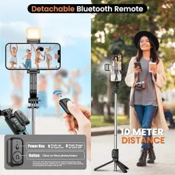 Sconzi Y18s Long Selfie Stick with Tripod and Flash 180cm – All-in-One Kit Tripod, Monopod Kit, Tripod Kit image 4