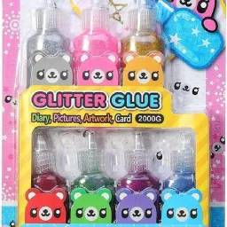 7Pcs DIY Slime Jelly Glitter Glue Pen Painting Kit Gift Collection Glue-13