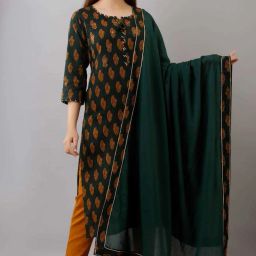 Women Pure Cotton Kurta Pant Dupatta Set-image-66