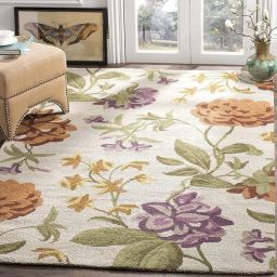 Yellow, White Wool, Cotton Area Rug-image-56