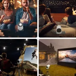 Riserstime Android 11.0 Smart Home Projector, 4,000+ Apps, Netflix, YouTube, 4K Resolution Projector Screen (Width 50 cm x 100 cm Height) image 4