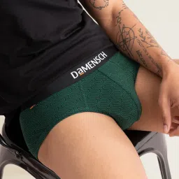 Combed Cotton Moisture Wicking Green Printed Men Brief-picture-11