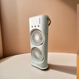 SUNFREE Rechargeable Portable Fan, 7-Color LED Light, Mist Spray, and Rotatable LM01 USB Fan-13