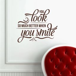 58 cm Wall Sticker 'Look Smile' 22 inch (58 cm) x 18 inch (47 cm) Self Adhesive Sticker-image-4