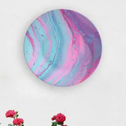 quirk india Multicolour Ceramic Marble Madness Decorative Wall Plate-picture-5