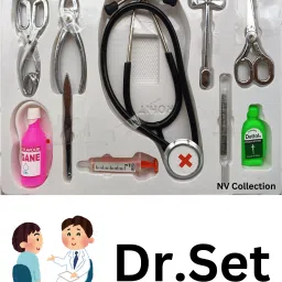 Silver-Finish Doctor Set with Toy Stethoscope-image-5
