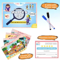 little olive Educational Game : Search and Find | Reusable Activity Mats with 2 Marker Pen image 2