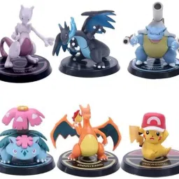 Pokemon Toy Figures - 6 pcs, Mini Toys, Cake Toppers, with Name on Base Stand-image-64