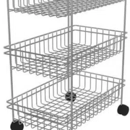 Vegetable Trolley With Wheel 3 Layer Multipurpose Vegetable Trolly Stainless Steel Steel Kitchen Trolley-image-15