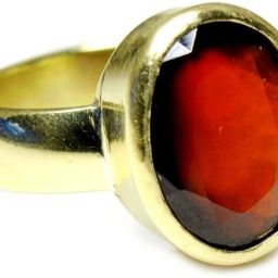 Unique & Effective 100% Original Garnet/Gomed Ring For Women & Men Brass Garnet Gold Plated Ring-image-87