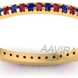 Sapphire and Ruby Eternity Ring Silver Ring-image-76