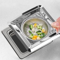 Kitchen Sink, Bathroom Sink Stainless Steel Push Down Strainer-image-54